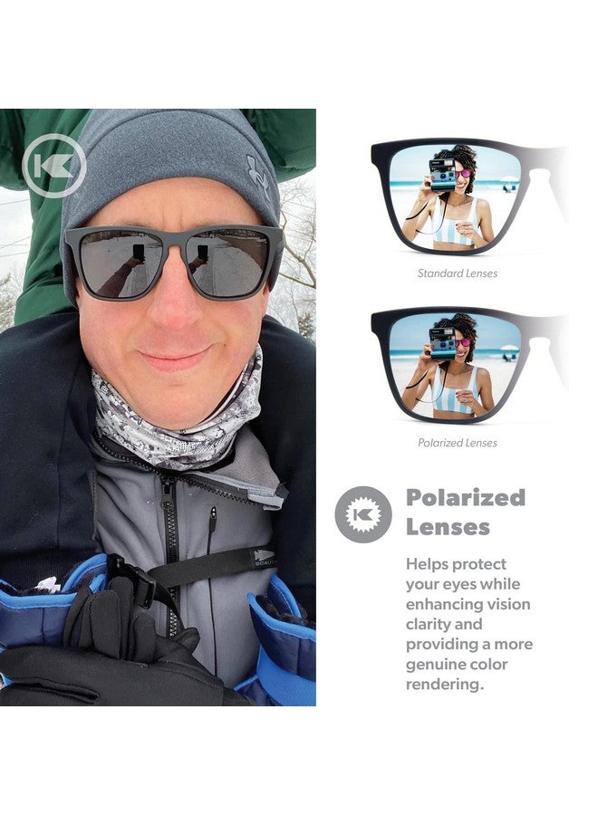 Knockaround Fast Lanes Polarized Sunglasses for Men & Women - Impact Resistant Lenses & Full UV400 Protection, All Black Frames on Black Lenses - Image 4
