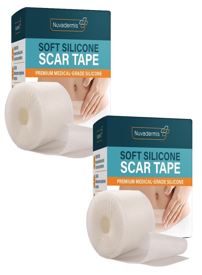 NUVADERMIS Clear Silicone Scar Tape for Surgical Scars - 120" x 1.5" Rolls - Section, Tummy Tuck, Keloid, and Surgical Scars - Reusable Medical Grade Silicone Scar Tape - Pack of 2 - Image 1