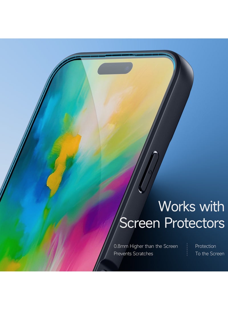 دوكس دوتشيز ايمو جراب لموبايل ايفون 16 برو ماكس جراب نحيف وشفاف مطفي مصنع من البولي يوريثين الحراري بولي كربونات البولي بروبلين سيليكون - اسود - Image 5