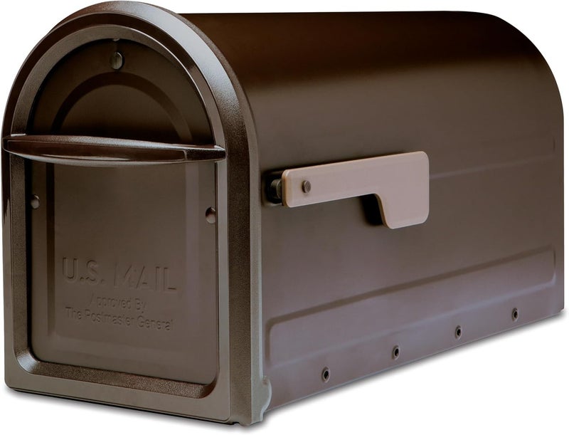 ARCHITECTURAL MAILBOXES Mapleton™ Heavy Duty Steel Metal Post Mounted Mail Box for Outside, Rubbed Bronze, Large Curbside Mailbox with Magnetic Latch - Image 1