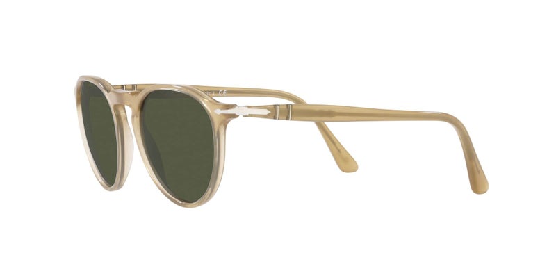 Persol PO3286S Round Sunglasses, Beige Opal/Green, 51 mm - Image 3