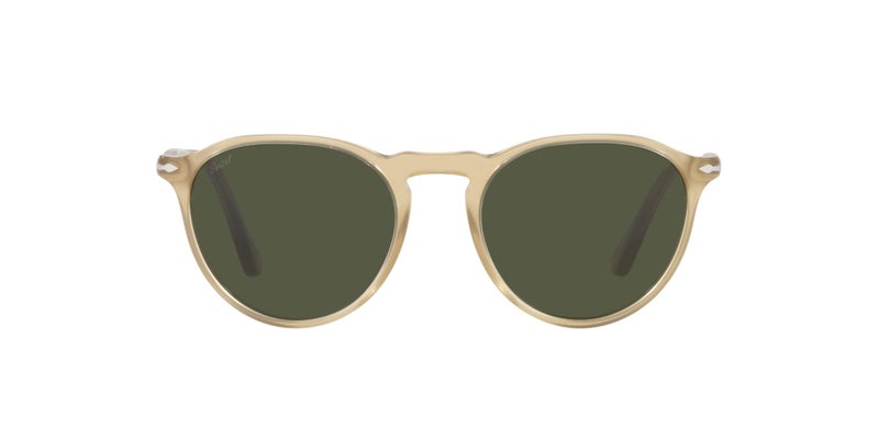 Persol PO3286S Round Sunglasses, Beige Opal/Green, 51 mm - Image 1