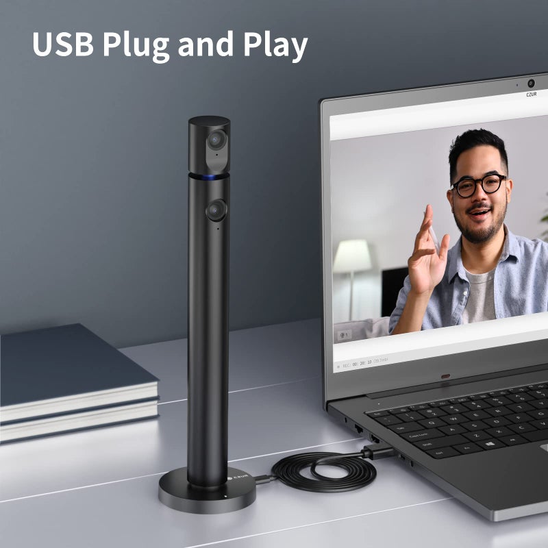 CZUR Halo X Pro Dual Webcam for PC, 1080P Web Camera with Microphone, USB Camera for Computer, 90Â° View, Plug & Play, Compatible with Windows&Mac, for TikTok/YouTube/Yahoo Messenger - Image 3