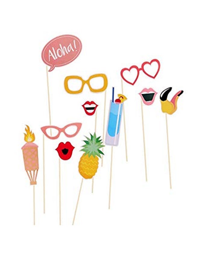 NIBEMINENT 21-Piece Hawaii Beach Style Photo Booth Prop - Image 2