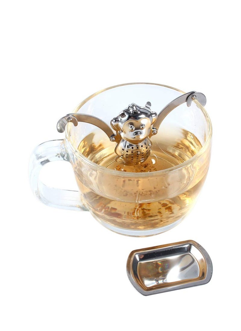 SYOSI - 2pcs Stainless Steel Tea Strainer Silicone Tea Infuser Stainless Tea Kettle Metal Tea Strainer Stainless Steel Coffee Infuser Fine Mesh Tea Strainer Rubber Tea Infuser Tea Leaker - Image 1