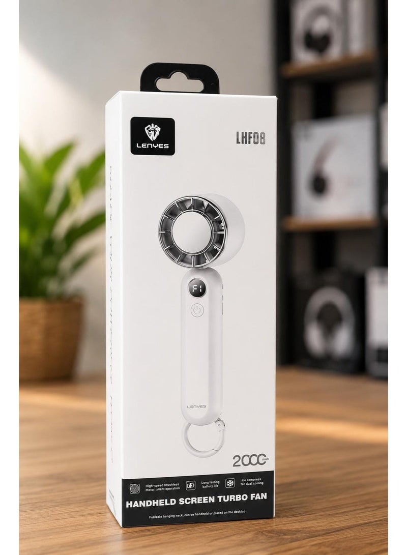 Lenyes LHFO8 Handheld Screen Turbo Fan, White