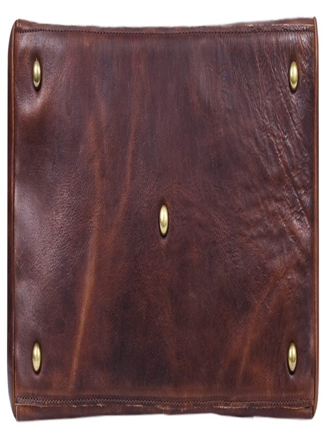 ANTONIO VALERIA Avery Pull Up Brown Leather Tote/Top Handle Shoulder Bag for Women - Image 4