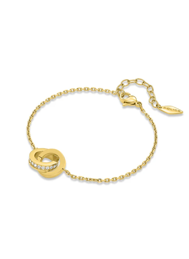 بوليس Unity Gold-Plated Bracelet for Women Sparkling Crystal-Adorned Charm with Gold-Plated Ring