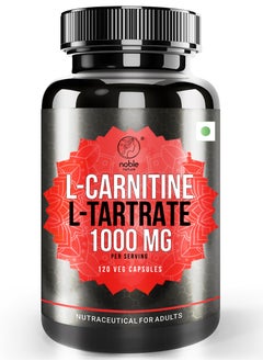noble nature L-Carnitine L-Tartrate - 1000 MG - 120 Veg Capsules - Helps Boost Energy and Enhance Muscle Recovery for Improved Performance  - Image 1