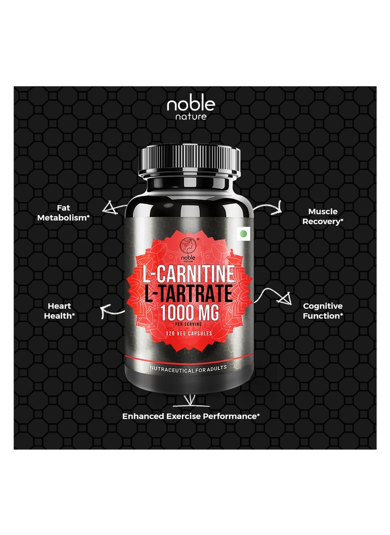 noble nature L-Carnitine L-Tartrate - 1000 MG - 120 Veg Capsules - Helps Boost Energy and Enhance Muscle Recovery for Improved Performance  - Image 5