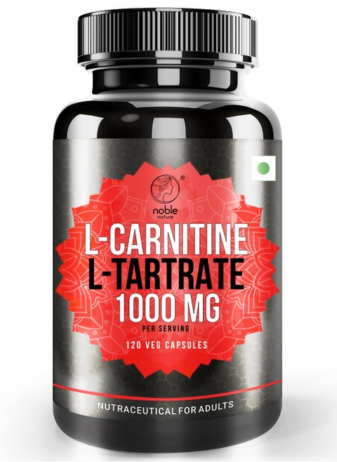 L-Carnitine L-Tartrate - 1000 MG - 120 Veg Capsules - Helps Boost Energy and Enhance Muscle Recovery for Improved Performance