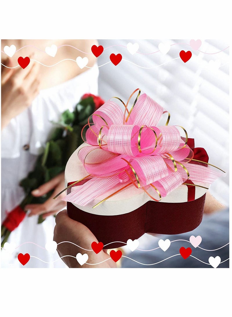 SYOSI Pull Bow Wrapping, Ribbon Pull Bows, for Wedding Baskets, Multicolor Ribbon Bow to Wrap Box or Floral Decoration, 6 Inches Diameter, 20 Pieces (Pink) - Image 4