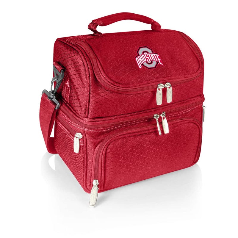 PICNIC TIME NCAA Ohio State Buckeyes Pranzo Lunch Bag Insulated Lunch Box with Picnic Set Lunch Cooler Bag