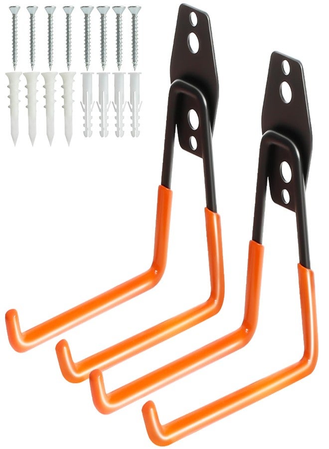 KURUI Heavy Duty Wall Hook for Tool/Water Hose, Garden Hose Holder Wall Mount for Indoors Outside, 2 Pack Garage Storage Hanger for Hanging Shovel/Ladder/Extension Cord, Metal Utility Hook Organizer - Image 1