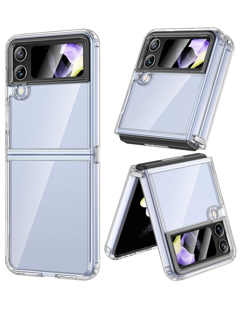 MUNTAQI Samsung Galaxy Z Flip 4 Case, Galaxy Z Flip 4 Clear Case [Anti-Yellow] Slim Thin Premium TPU Crystal Shockproof Protective Cover Case for Samsung Galaxy Z Flip 4 5G 2022 - Full Clear - Image 1