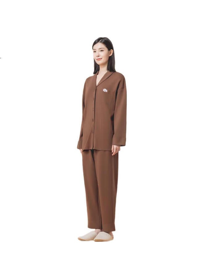 Your Sun Comfortable And Cool 100% Cotton Women'S Long Sleeve Cardigan Pajamas With Long Pants Home Wear Set For Couples - Image 1