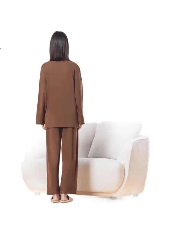 Your Sun Comfortable And Cool 100% Cotton Women'S Long Sleeve Cardigan Pajamas With Long Pants Home Wear Set For Couples - Image 3