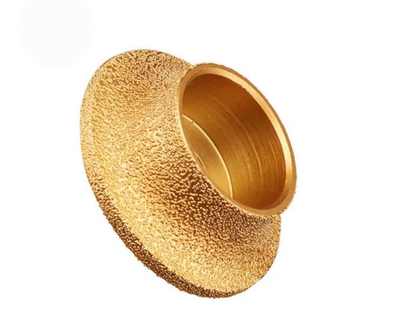 Gold Diamond File with Granulating Surface, Round Grinding and Polishing Tool - Image 3