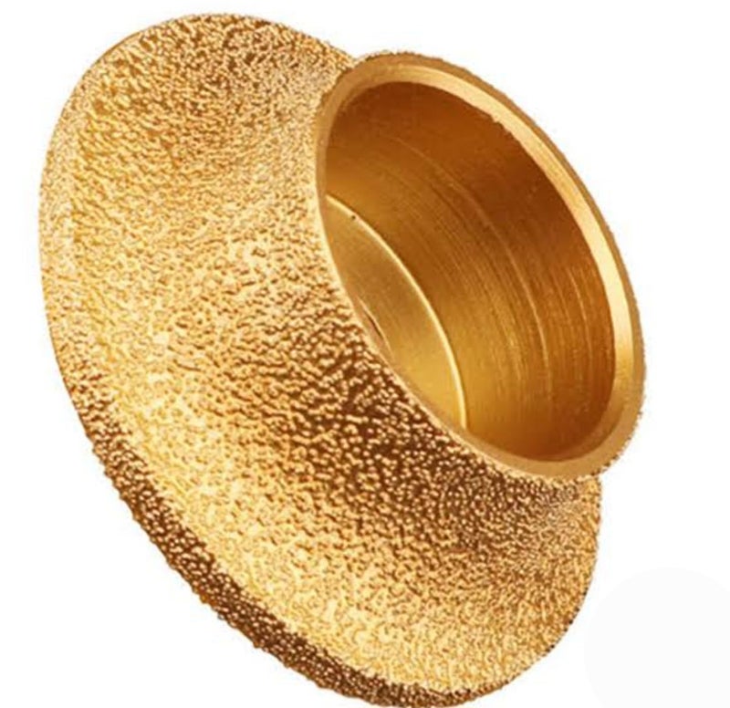 Gold Diamond File with Granulating Surface, Round Grinding and Polishing Tool - Image 1