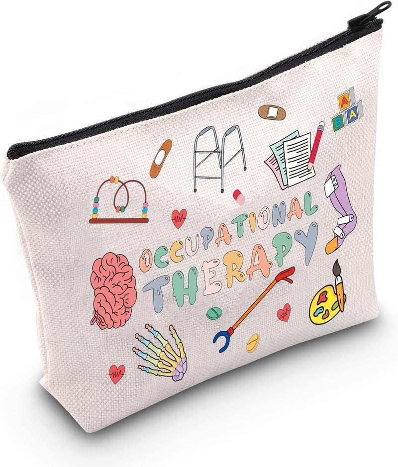 حقيبة مكياج لطيفة للعلاج المهني لمستقبل المعالجين المهنيين هدية للرعاية الصحية للنساء والفتيات BFF(OT)