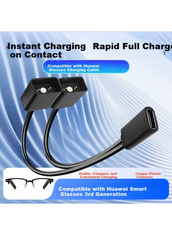 trendsetter كابل شحن تريندسيتير لنظارات هواوي Evi-Cg010 كابل بيانات مغناطيسي خط شاحن واحد يسحب اثنين ملحقات - Image 1