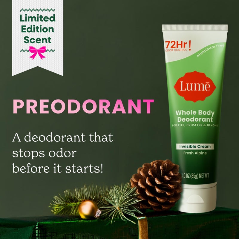 Lume Whole Body Deodorant - Invisible Cream Tube - 72 Hour Odor Control - Doctor Developed - Aluminum Free, Baking Soda Free and Skin Loving - 3.0 Ounce (Fresh Alpine) - Image 3