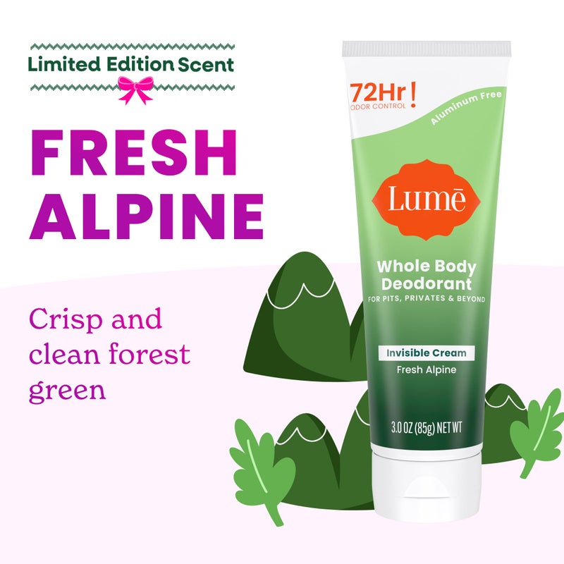 Lume Whole Body Deodorant - Invisible Cream Tube - 72 Hour Odor Control - Doctor Developed - Aluminum Free, Baking Soda Free and Skin Loving - 3.0 Ounce (Fresh Alpine) - Image 2