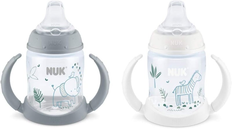 NUK Learner Cup, 5oz, 2-Pack, Elephant/Zebra - Image 1