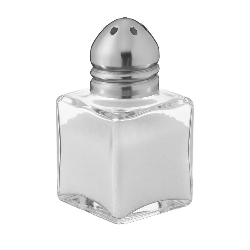 Notana Mini Glass Salt & Pepper Shakers Set with Metal Lids â€“ Durable Clear Glass Cube Design, Easy Refill, Perfect for Restaurant Tables, Kitchen & Events â€“ Compact Refillable Shakers, 12 Pack - Image 1
