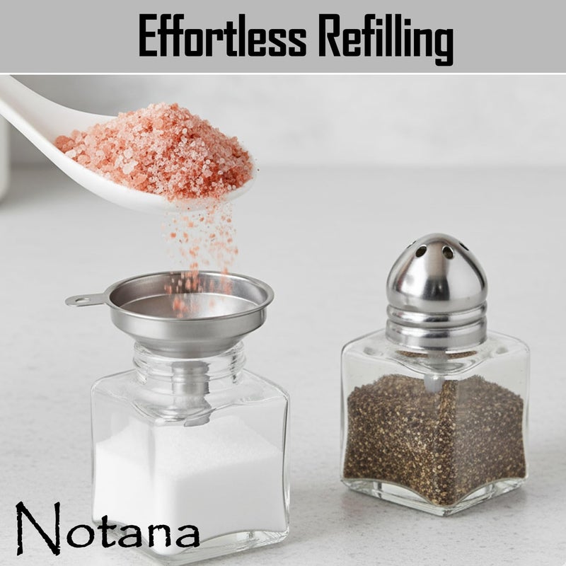 Notana Mini Glass Salt & Pepper Shakers Set with Metal Lids â€“ Durable Clear Glass Cube Design, Easy Refill, Perfect for Restaurant Tables, Kitchen & Events â€“ Compact Refillable Shakers, 12 Pack - Image 3