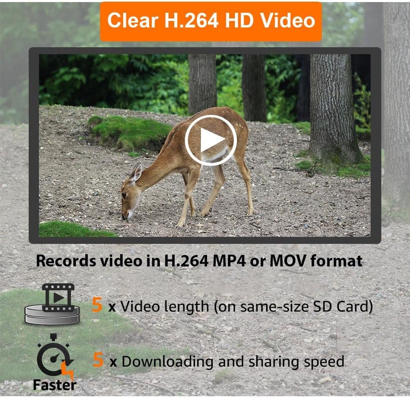 GardePro A3S Trail Camera (Non-Cellular, Non-WiFi), 64MP Photo & 1296P HD Video, 0.1s Trigger, 100ft No-Glow Night Vision, Motion Activated Wildlife Camera - Image 4