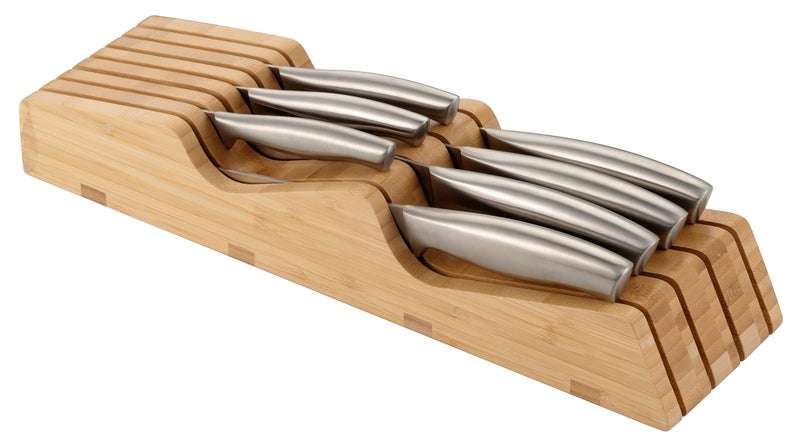 Ozeri 8Piece Stainless Steel Knife Set with Japanese Stainless Steel Slotted BladesSilver