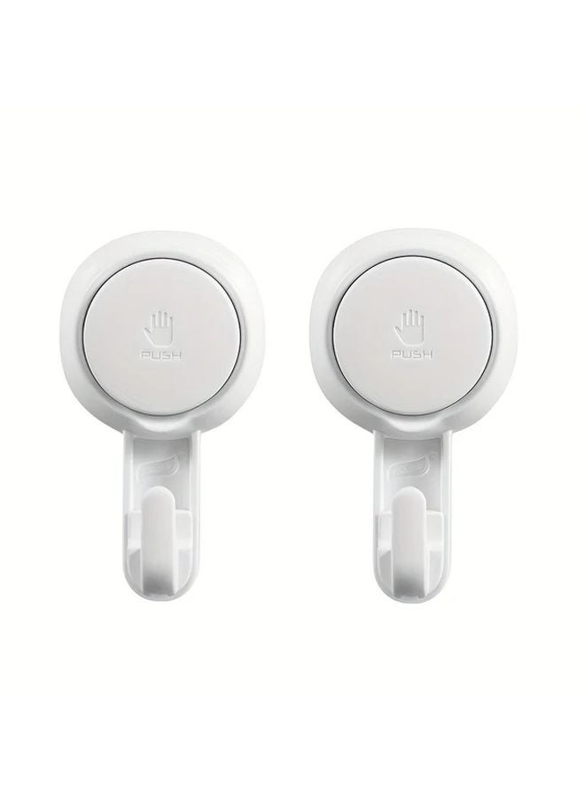 خطافات شفاطة ثقيلة البيضاء 2 قطعة خطافات استحمام مقاومة للماء قابلة للإزالة للمناشف وأردية الحمام والمطبخ - Image 3