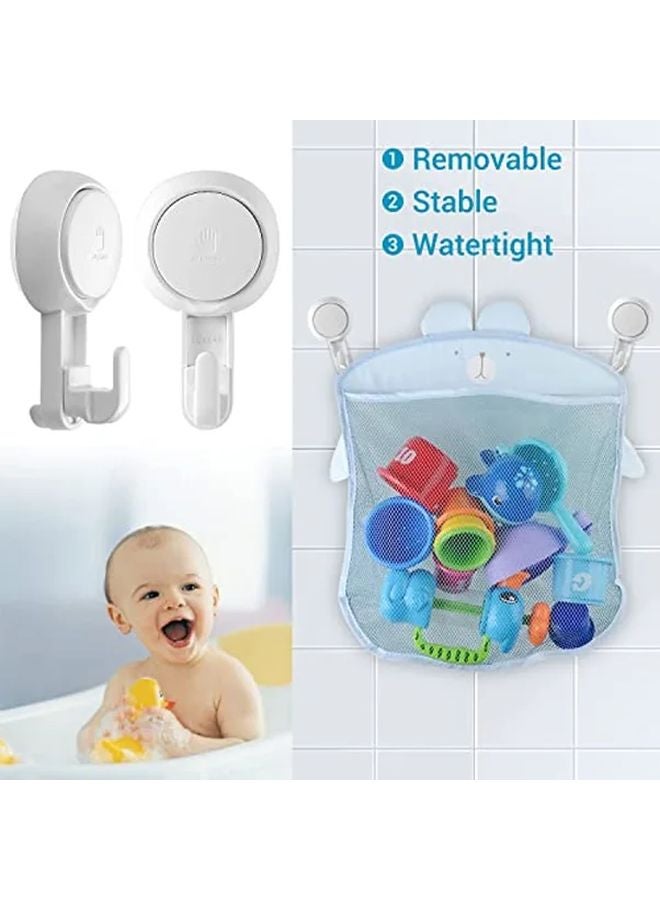 خطافات شفاطة ثقيلة البيضاء 2 قطعة خطافات استحمام مقاومة للماء قابلة للإزالة للمناشف وأردية الحمام والمطبخ - Image 5