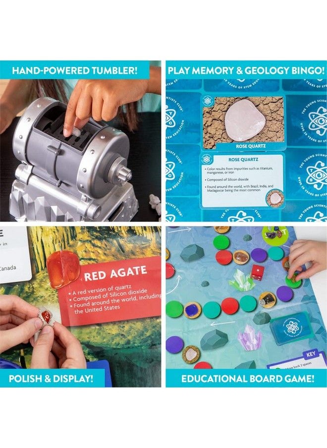 The Young Scientists Club Gemstone Treasures Tumble & Polish Your Own Gemstones Diy Rock Tumbler Collect & Identify Gems Great Stem Kit For Kids Ages 6 7 8 9 Multi  - Image 4