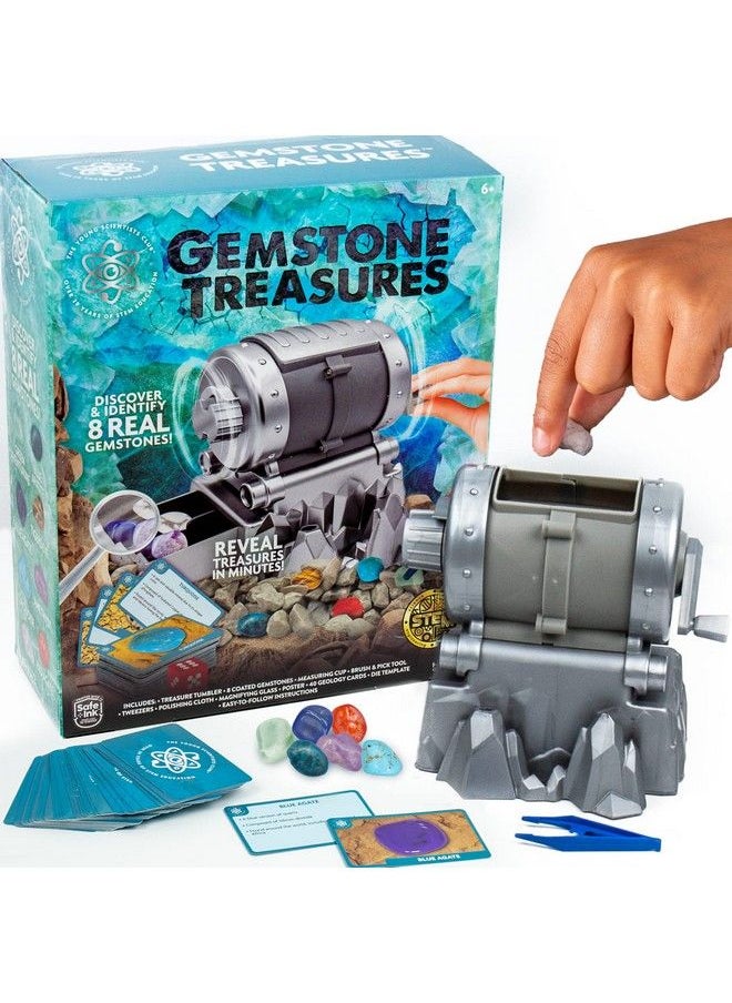 The Young Scientists Club Gemstone Treasures Tumble & Polish Your Own Gemstones Diy Rock Tumbler Collect & Identify Gems Great Stem Kit For Kids Ages 6 7 8 9 Multi  - Image 2