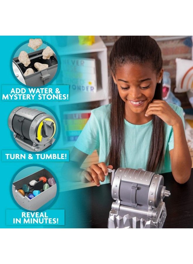 The Young Scientists Club Gemstone Treasures Tumble & Polish Your Own Gemstones Diy Rock Tumbler Collect & Identify Gems Great Stem Kit For Kids Ages 6 7 8 9 Multi  - Image 3