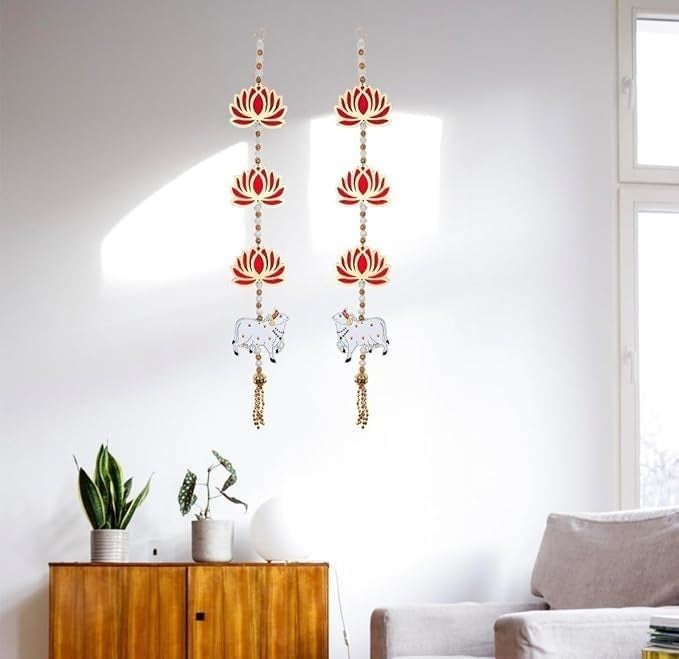 Generic Yashvee Callection Lotus Hangings for DecorationFloral Wall Hangings Backdrop for Temple Decor Home Decor Diwali DecorWedding and All Festival Decor - Image 2