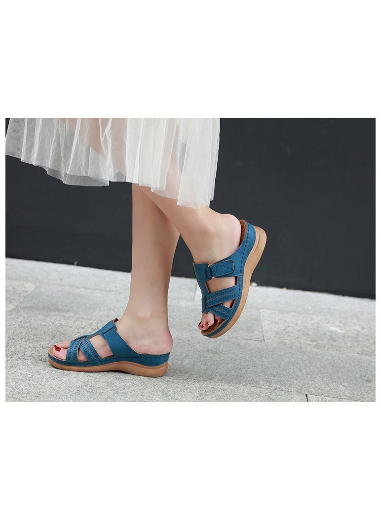 NIBEMINENT Summer Women Wedge Sandals Premium Open Toe Sandals Vintage Anti-slip Casual Female  Retro Shoes  - Image 3