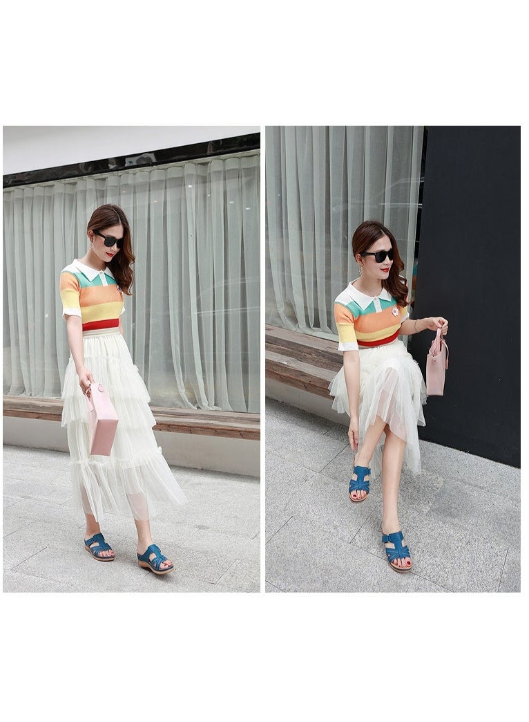 NIBEMINENT Summer Women Wedge Sandals Premium Open Toe Sandals Vintage Anti-slip Casual Female  Retro Shoes  - Image 4