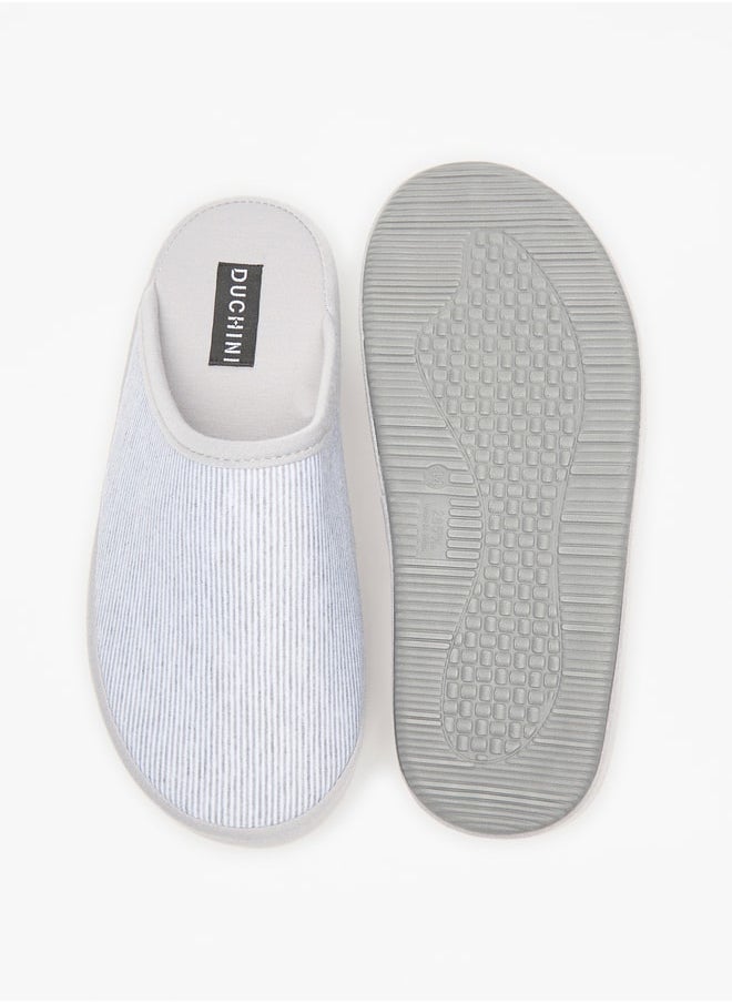 DUCHINI Duchini Men's Striped Slip-On Bedroom Mules  - Image 5
