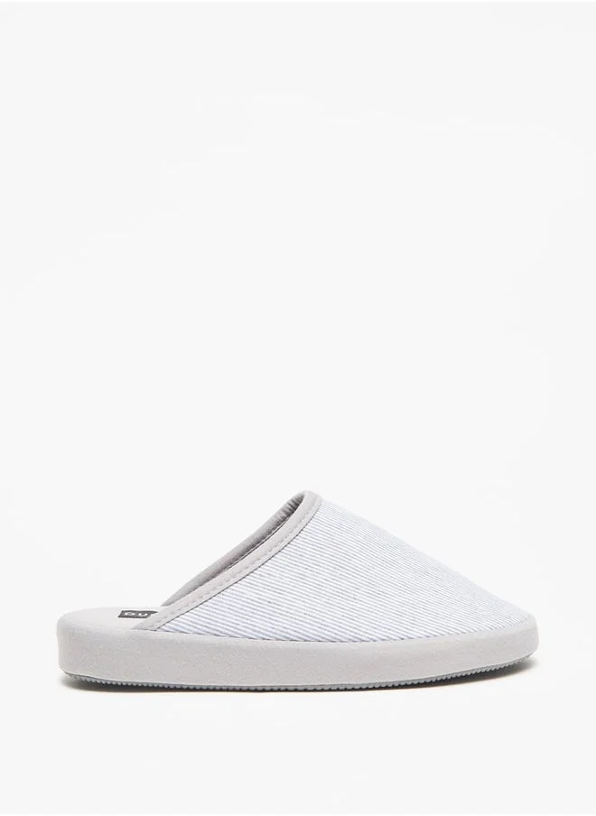 DUCHINI Duchini Men's Striped Slip-On Bedroom Mules