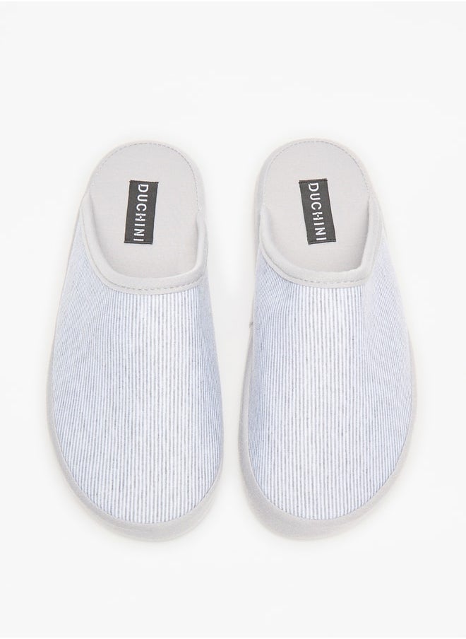 DUCHINI Duchini Men's Striped Slip-On Bedroom Mules  - Image 3