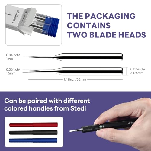 stedi Model Scriber Blades 2PCS,Tungsten steel Blades,1mm + 1.5mm Size,for Modeling Hobby,RG Scale Model, Engraved,Panel line,Resin,Scriber Replacement Blades. (1mm+1.5mm) - Image 4
