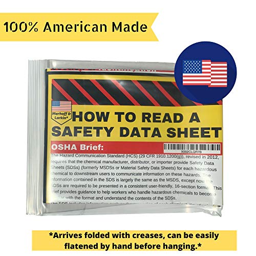 Merhoff Larkin How to Read A Safety Data Sheet (SDS/MSDS) Poster | English & Spanish 2025 | 36 x 24 Inch | UV Coated Paper Sign | OSHA, HMIS, Hazard Compliance Center | Display Instructions Chemical Labels (English) - Image 4