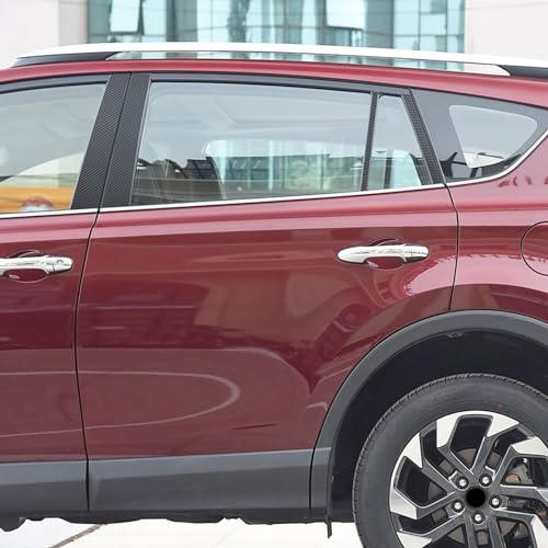 Bilisin Door Pillar Posts Trim Kit Compatible with Toyota RAV4 2013-2018 Exterior Accessories, 8Pcs Carbon Fiber Black Anti Scratched Center Side Window Molding Cover Stickers - Image 4