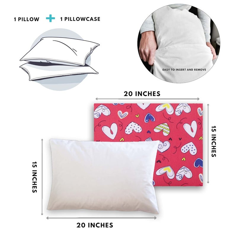 KRADYL KROFT Toddler Pillow with 100 Cotton Removable Cover 20 X 15 Inches Children Pillows Baby Pillows Heart Story - Image 5