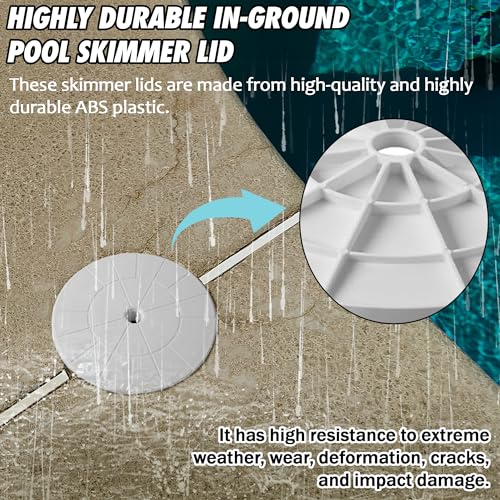 TonGass (2-Pack Round 9 1/8" Skimmer Valve Top Cover Lids Replacement Part for 9" Pool/Spa Deck Lid Plate Highly Durable Pool Skimmer Cover with UV Inhibitors - Image 3