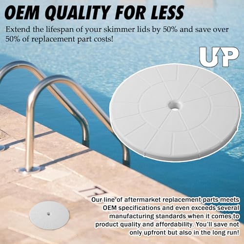 TonGass (2-Pack Round 9 1/8" Skimmer Valve Top Cover Lids Replacement Part for 9" Pool/Spa Deck Lid Plate Highly Durable Pool Skimmer Cover with UV Inhibitors - Image 5