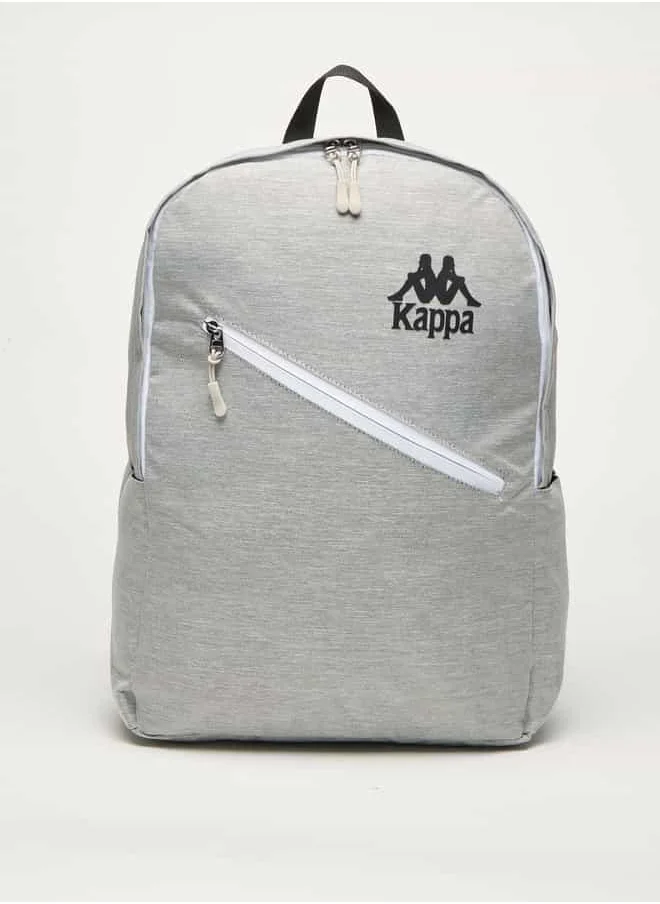 Kappa Kappa Logo Print Backpack with Adjustable Shoulder Straps